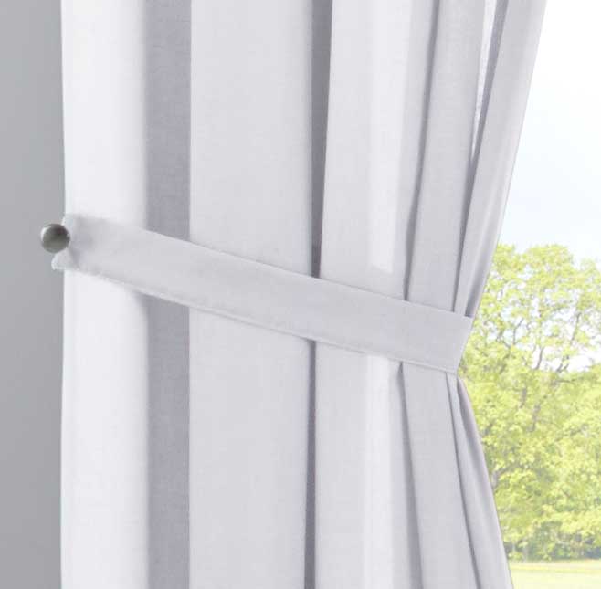 2er Set Gardinen »Nizza« Baumwoll-Voile Halbvoile Transparent Stores mit Gardinenband und Tuneldurchzug 2019031-2