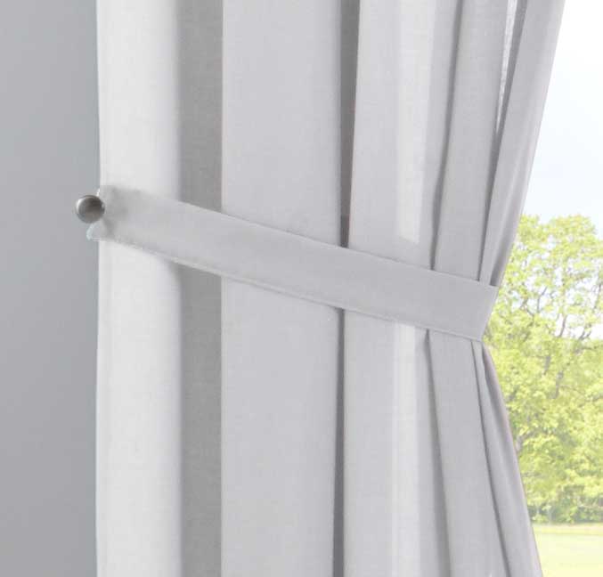 2er Set Gardinen »Nizza« Baumwoll-Voile Halbvoile Transparent Stores mit Gardinenband und Tuneldurchzug 2019031-2