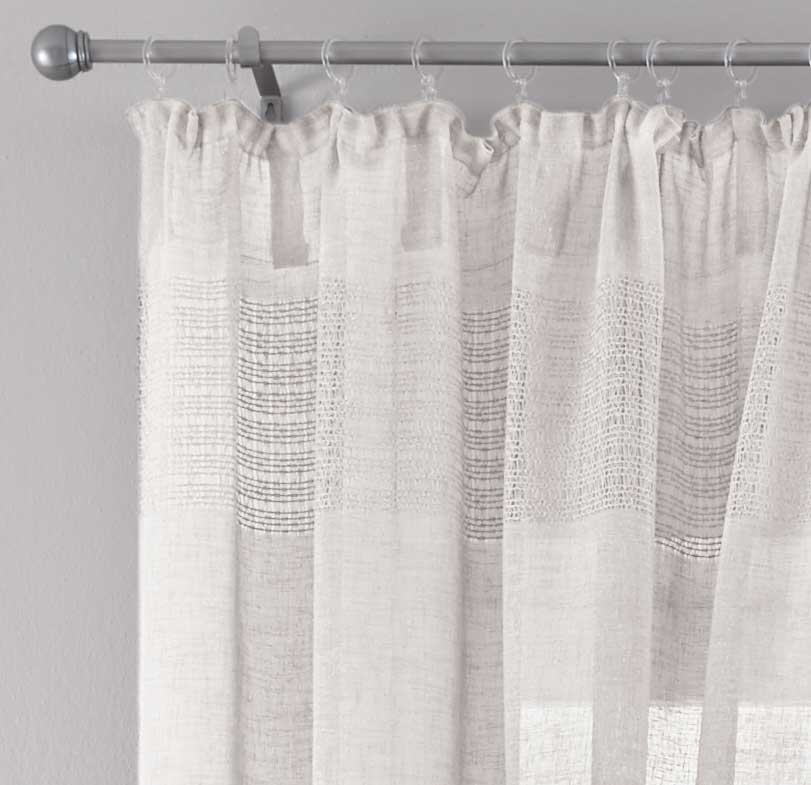 2er Set Gardinen Voile »Sanremo« Landhaus-Stil Querstreifen Leinen Häkel Optik Netzstruktur verdeckte Schlaufen Gardinenband 20190340-2otto