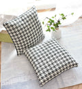 2er Set Kissen LxB 40x40 cm Creme Schwarz »PARIS« mit Füllung Ausgefallenes Hahnentritt-Muster schwarzes Paspelband 2023320K-2