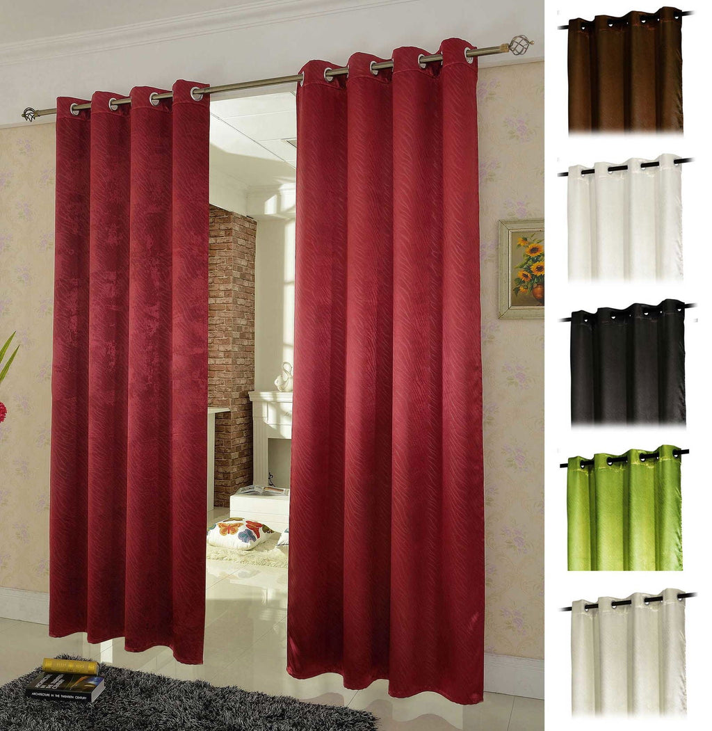 2er Set Satin Verdunkelung Vorhänge Emboss Reliefprägung bemustert Vorhang Gardine 20370-380