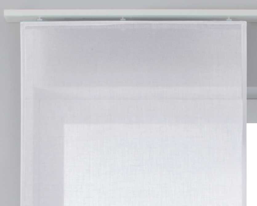 2er Set Schiebegardinen »Nizza« Baumwoll-Voile Halbvoile Transparent Flächenvorhang mit Paneelwagen und Beschwerungsstange 2019032-2