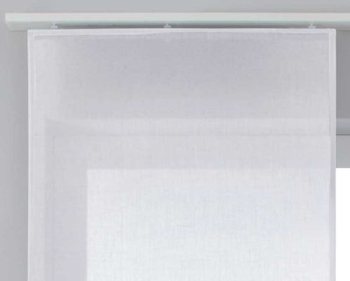 2er Set Schiebegardinen »Nizza« Baumwoll-Voile Halbvoile Transparent Flächenvorhang mit Paneelwagen und Beschwerungsstange 2019032-2