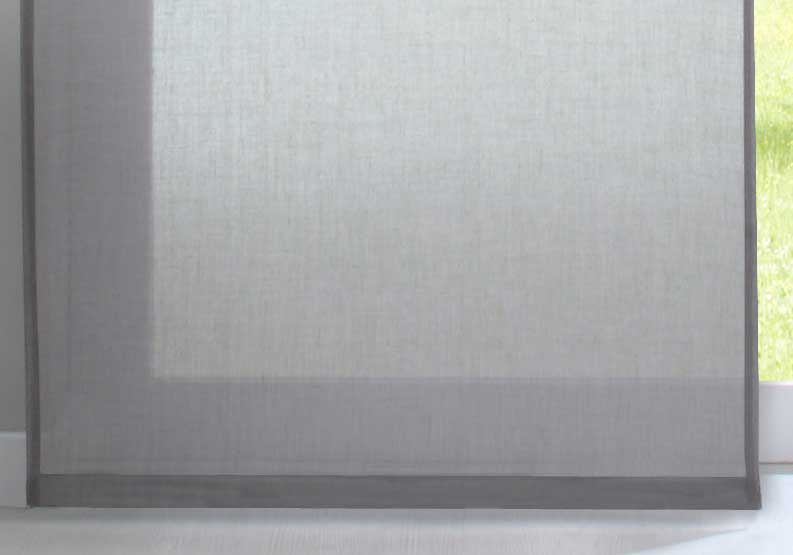 2er Set Schiebegardinen »Nizza« Baumwoll-Voile Halbvoile Transparent Flächenvorhang mit Paneelwagen und Beschwerungsstange 2019032-2