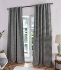 2er Set Vorhänge HxB 245x140 cm Creme Schwarz Hahnentritt-Muster »PARIS« Flexible Multiband Aufhängung Elegant Pflegeleicht 2023320-2