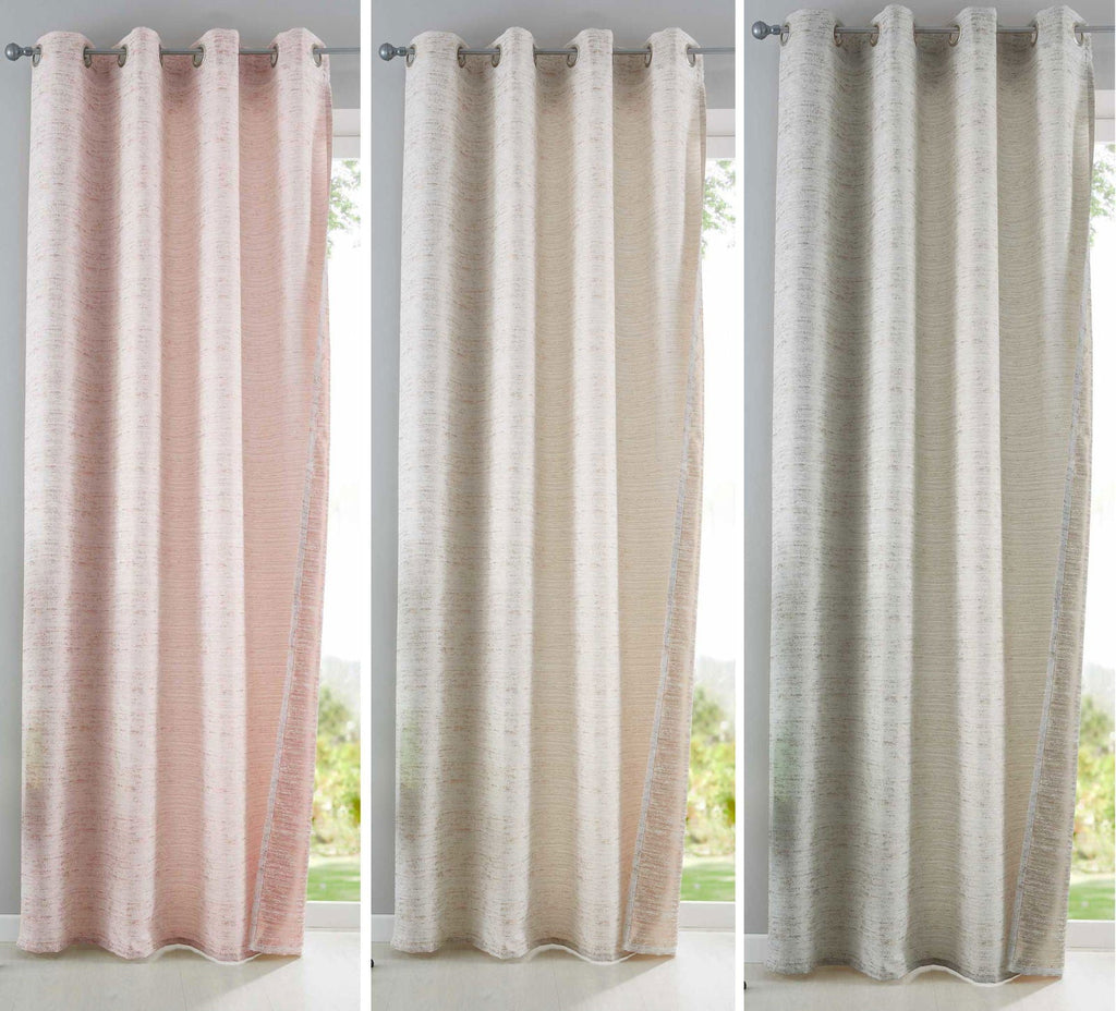 2er Set Vorhänge Ösen Schal Jacquard »Sivas« Blickdicht  Gardine Edle Musterung 202073-2