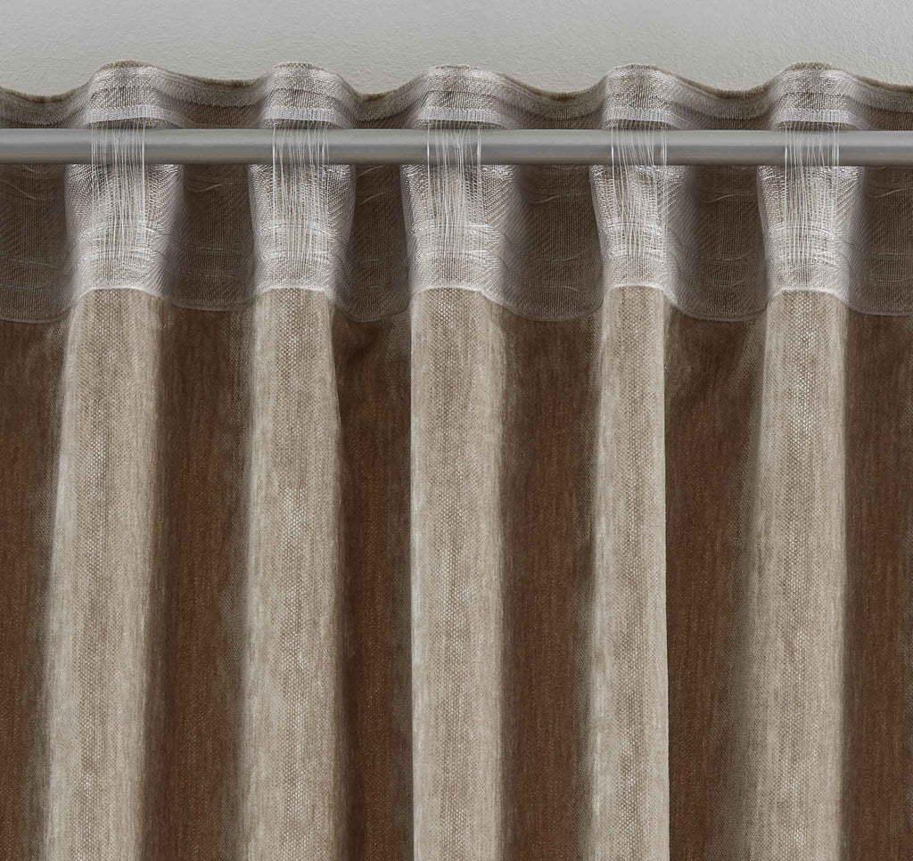 2er Set Vorhänge Thermo Chenille Schlaufenband Samtig Weich Verdunkelung 2022500-2