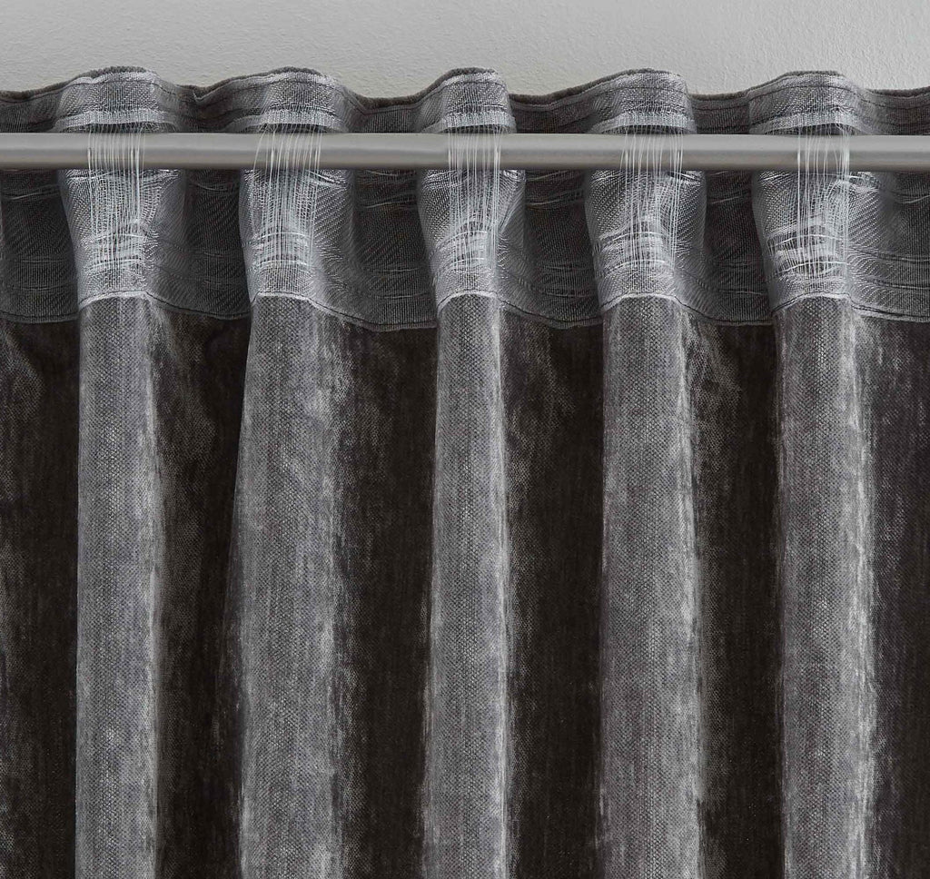2er Set Vorhänge Thermo Chenille Schlaufenband Samtig Weich Verdunkelung 2022500-2