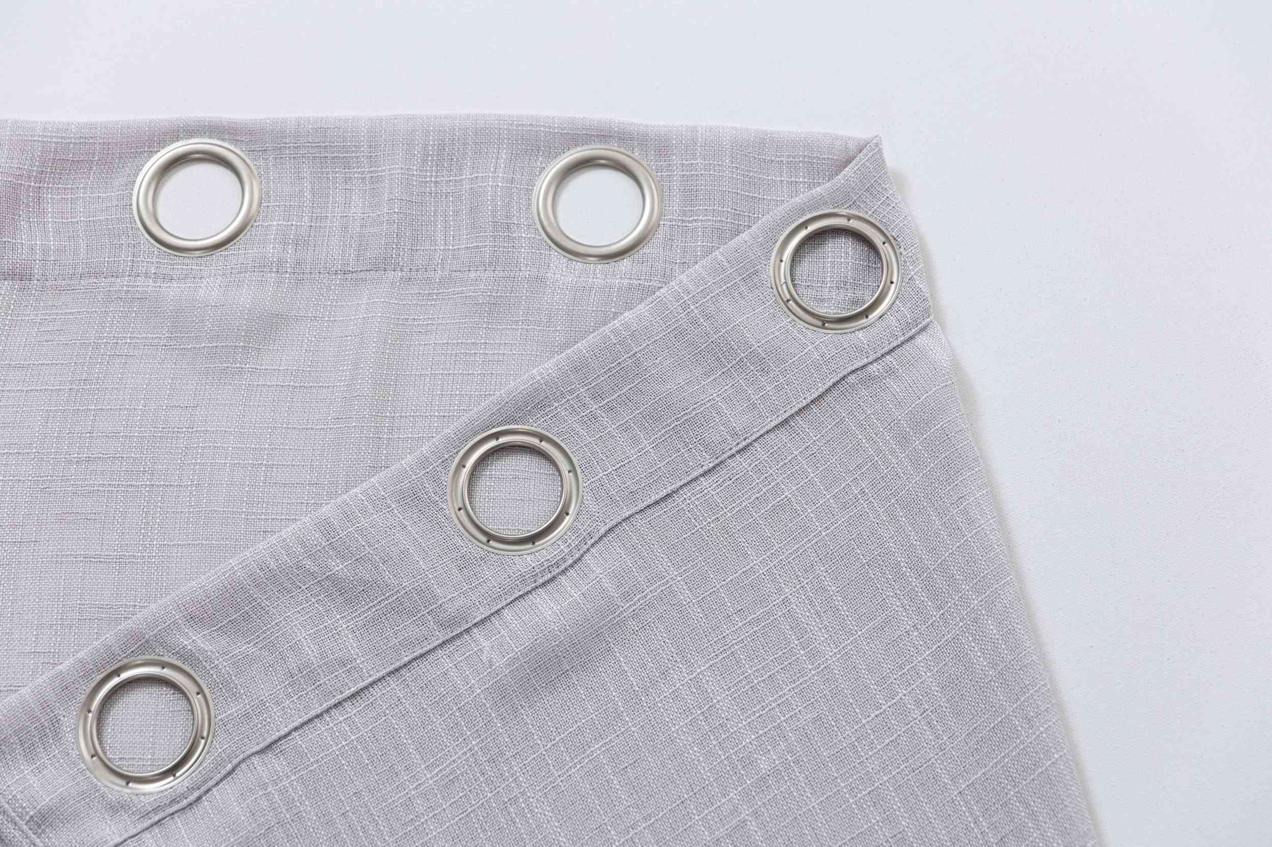 2er Set Gardinen Ösen Grobfaser »Seoul« Ösen Linenlook-Struktur Uni Halbransparent Blickdicht 2024110-2
