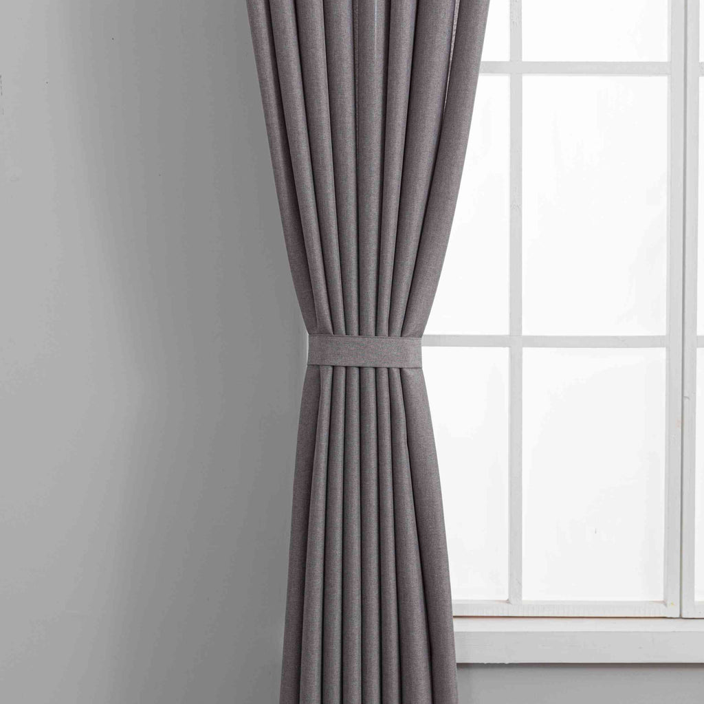 Gardinen-Set 3-teilig S Wien« | 2 Vorhänge Leinenoptik HxB 245x145 cm  und 1 Voile Batist Store HxB 245x300 cm Weiß 1:2 Wellenband  2025100-110S1