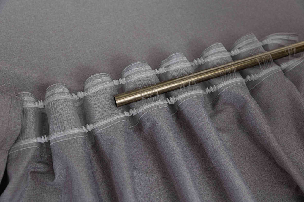 2er Set Vorhänge Cationic mit Wellenband »Wien« 1:2 Wellenband Bleibandabschluß Knitterarm Wellenfall 2025110-2