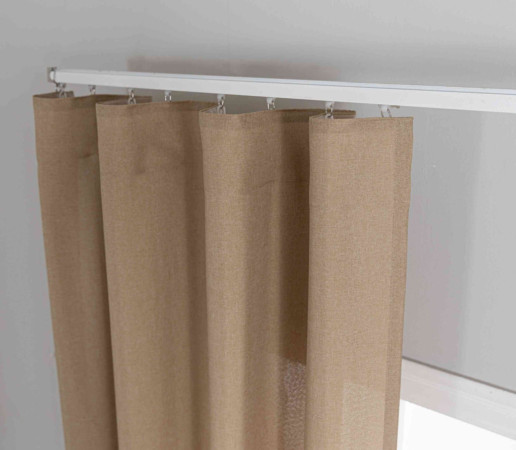 Gardinen-Set 3-teilig S Wien« | 2 Vorhänge Leinenoptik HxB 245x145 cm  und 1 Voile Batist Store HxB 245x300 cm Weiß 1:2 Wellenband  2025100-110S1