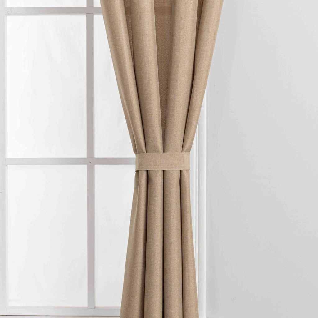 Gardinen-Set 3-teilig S Wien« | 2 Vorhänge Leinenoptik HxB 245x145 cm  und 1 Voile Batist Store HxB 245x300 cm Weiß 1:2 Wellenband  2025100-110S1