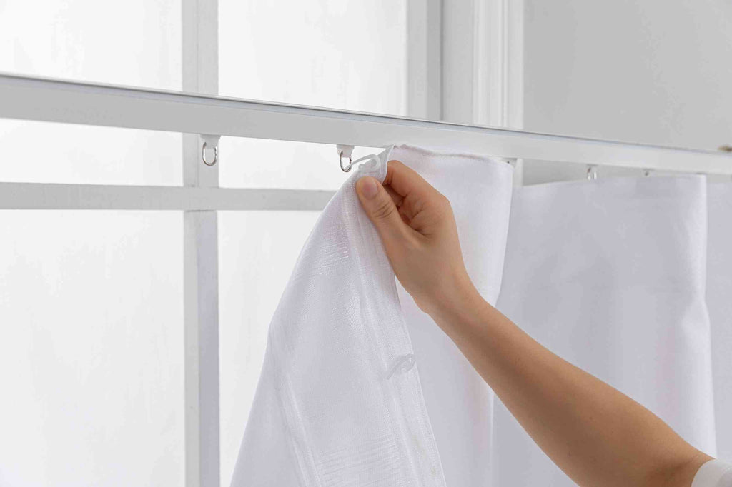 Gardinen-Set 3-teilig XL Wien« | 2 Vorhänge Leinenoptik HxB 245x300 cm  und 1 Voile Batist Store HxB 245x600 cm Weiß 1:2 Wellenband  2025100-110S4