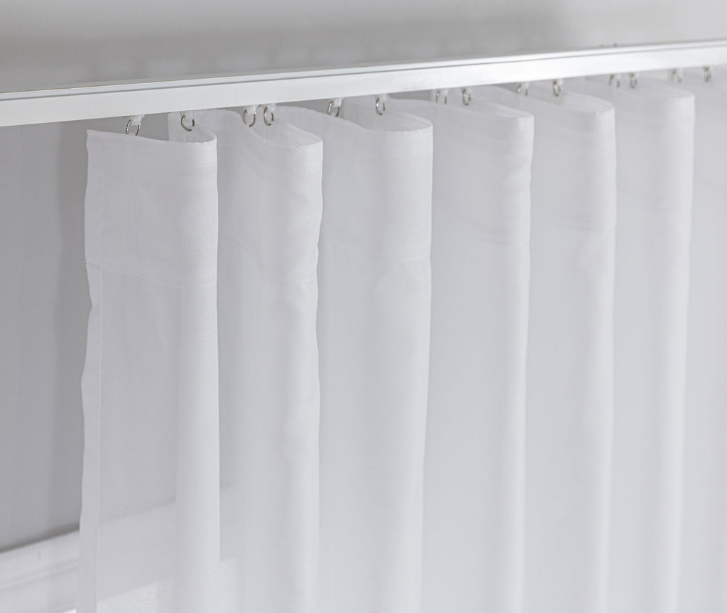 Gardine Voile Batist mit Wellenband »Wien« 1:2 Wellenband Bleibandabschluß Knitterarm Wellenfall 2025100