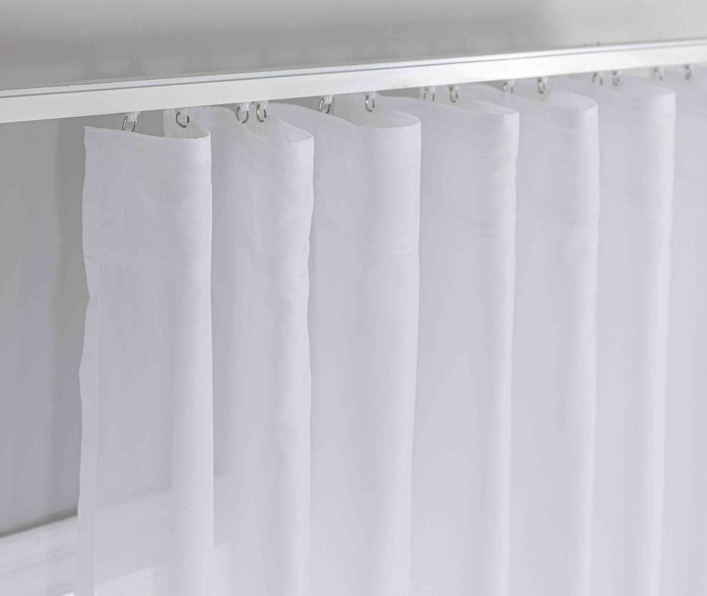 Gardinen-Set 3-teilig S Wien« | 2 Vorhänge Leinenoptik HxB 245x145 cm  und 1 Voile Batist Store HxB 245x300 cm Weiß 1:2 Wellenband  2025100-110S1