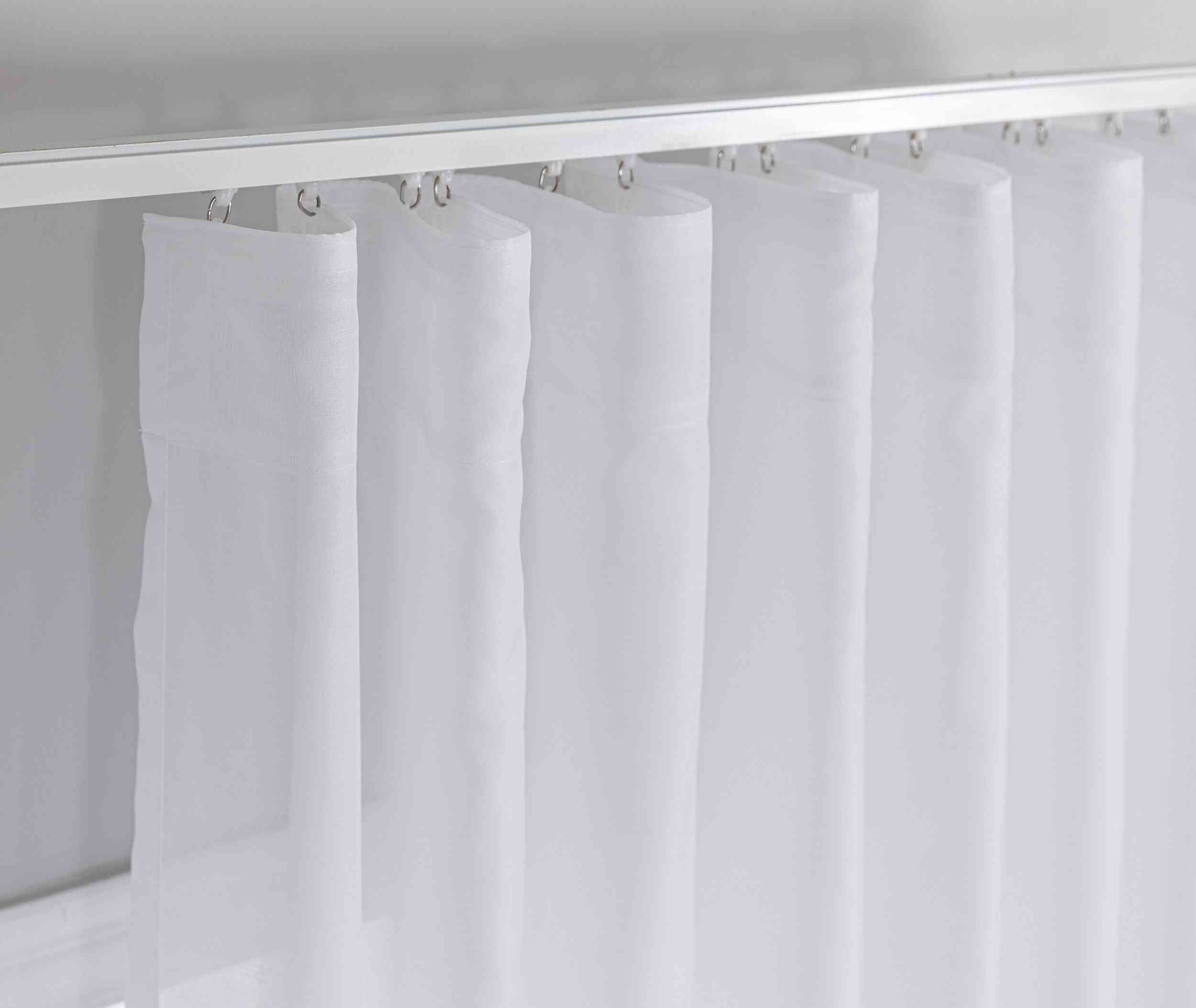 Gardinen-Set 3-teilig M Wien« | 2 Vorhänge Leinenoptik HxB 245x145 cm  und 1 Voile Batist Store HxB 245x600 cm Weiß 1:2 Wellenband  2025100-110S2