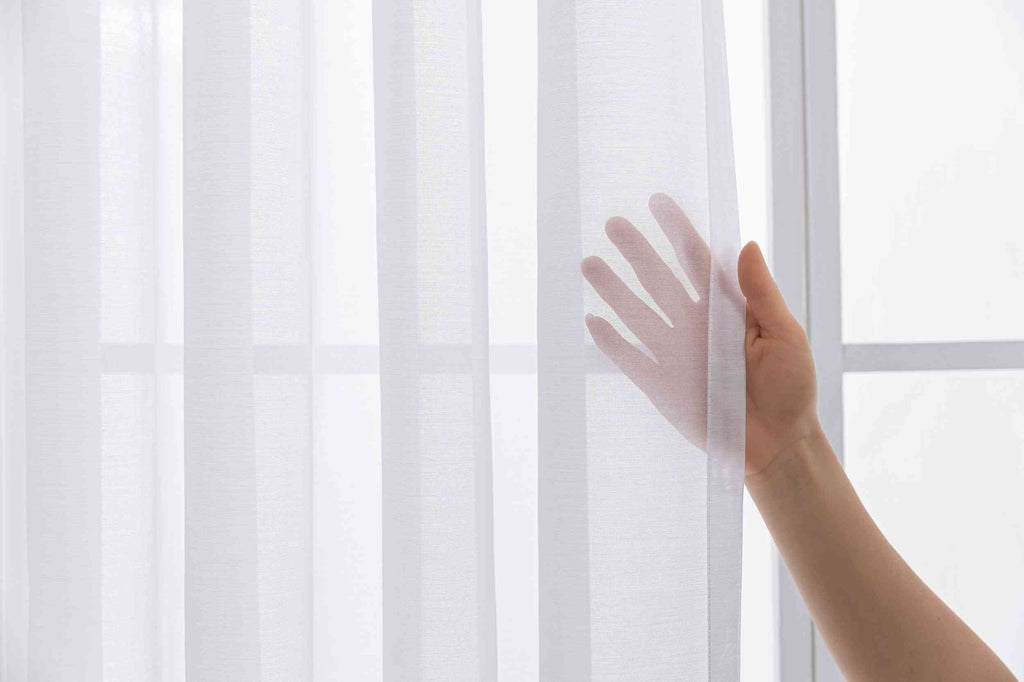 Gardinen-Set 3-teilig S Wien« | 2 Vorhänge Leinenoptik HxB 245x145 cm  und 1 Voile Batist Store HxB 245x300 cm Weiß 1:2 Wellenband  2025100-110S1