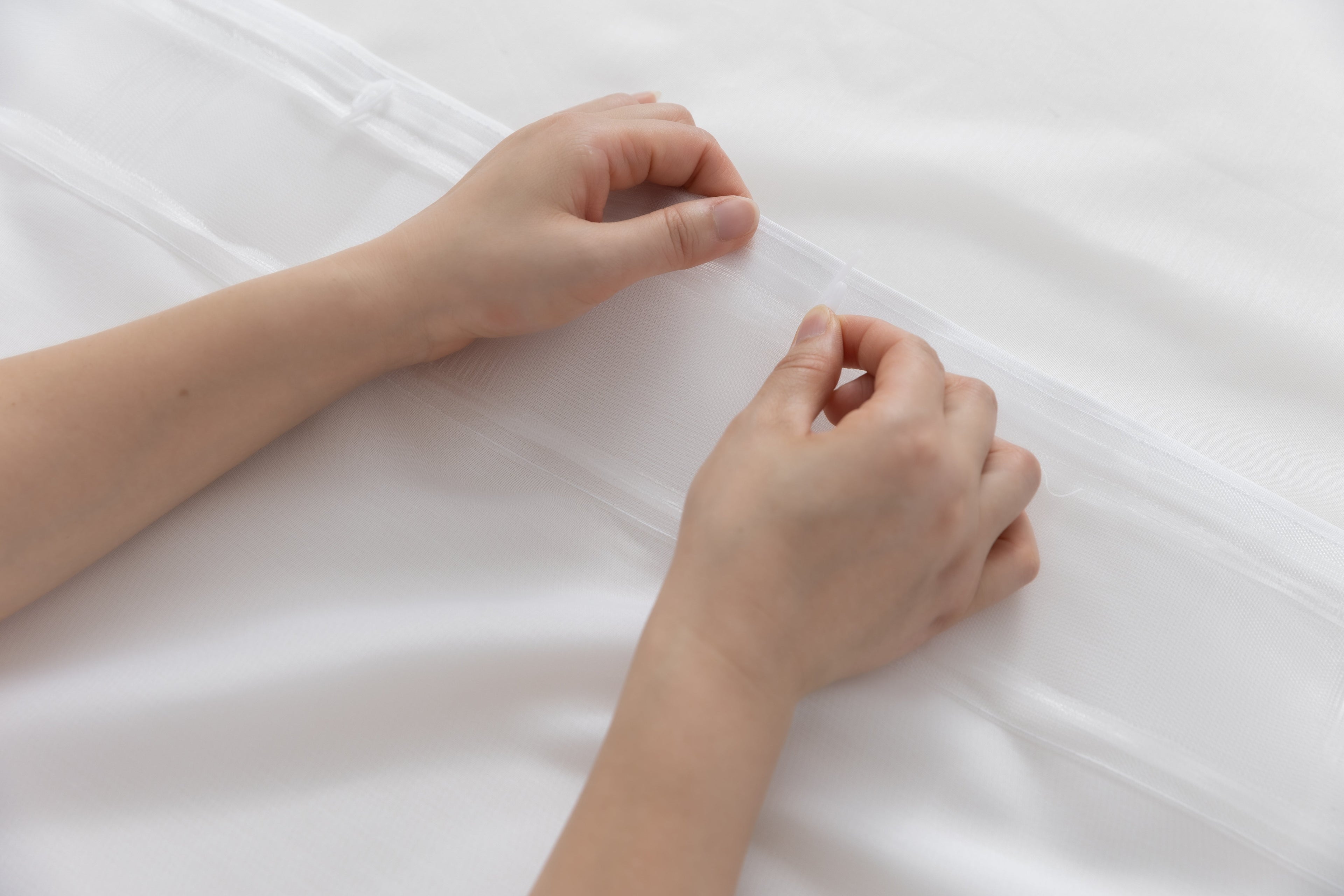 Gardine Voile Batist mit Wellenband »Wien« 1:2 Wellenband Bleibandabschluß Knitterarm Wellenfall 2025100
