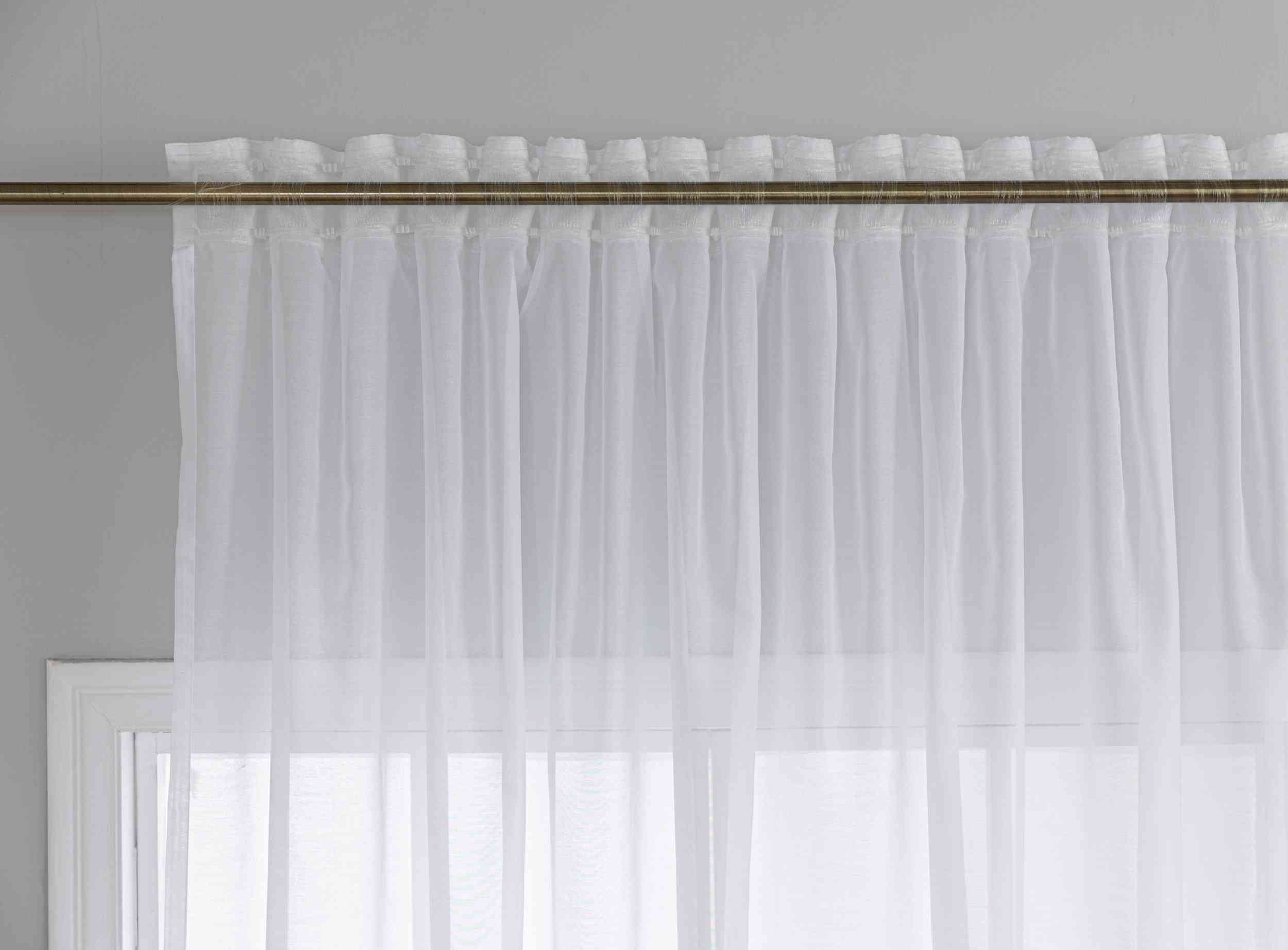Gardine Voile Batist mit Wellenband »Wien« 1:2 Wellenband Bleibandabschluß Knitterarm Wellenfall 2025100