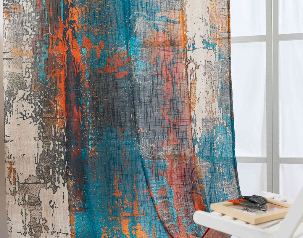 Vorhang Ösen Grobfaser »Seoul Collection« Digital Druck Ösen Gardinen Linenlook-Struktur Halbransparent Blickdicht 2024120