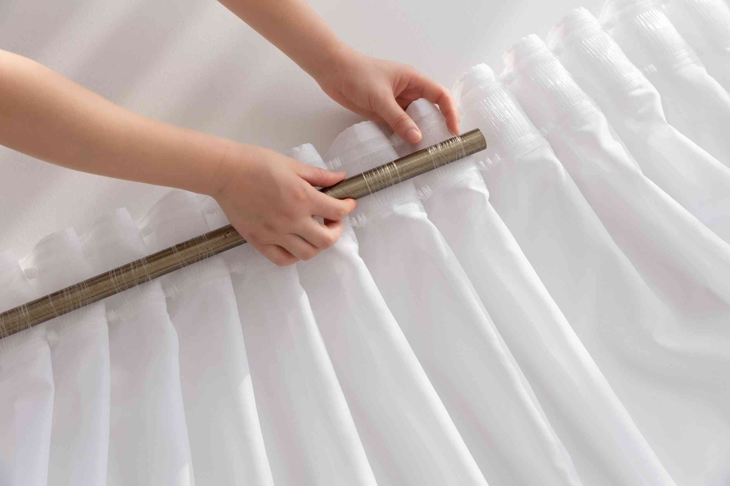2er Set Gardinen Voile Batist mit Wellenband »Wien« 1:2 Wellenband Bleibandabschluß Knitterarm Wellenfall 2025100-2