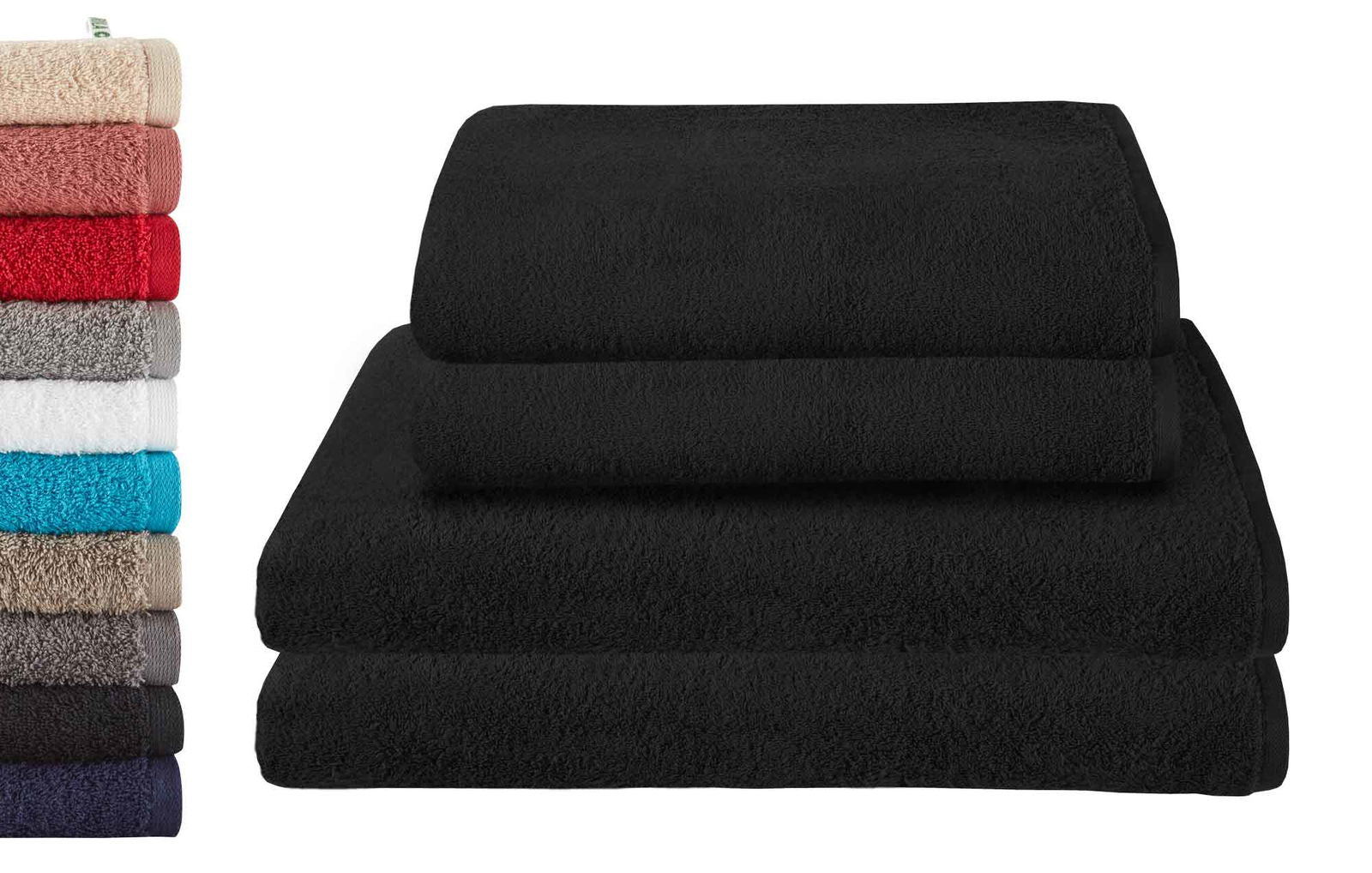 4er Set 2 Badetücher BxL 70x140 cm 2 Saunatücher 100x150 cm  »Montreal« 100% Bio Baumwolle 500gr/m² Nachhaltig 2020103-4-4er
