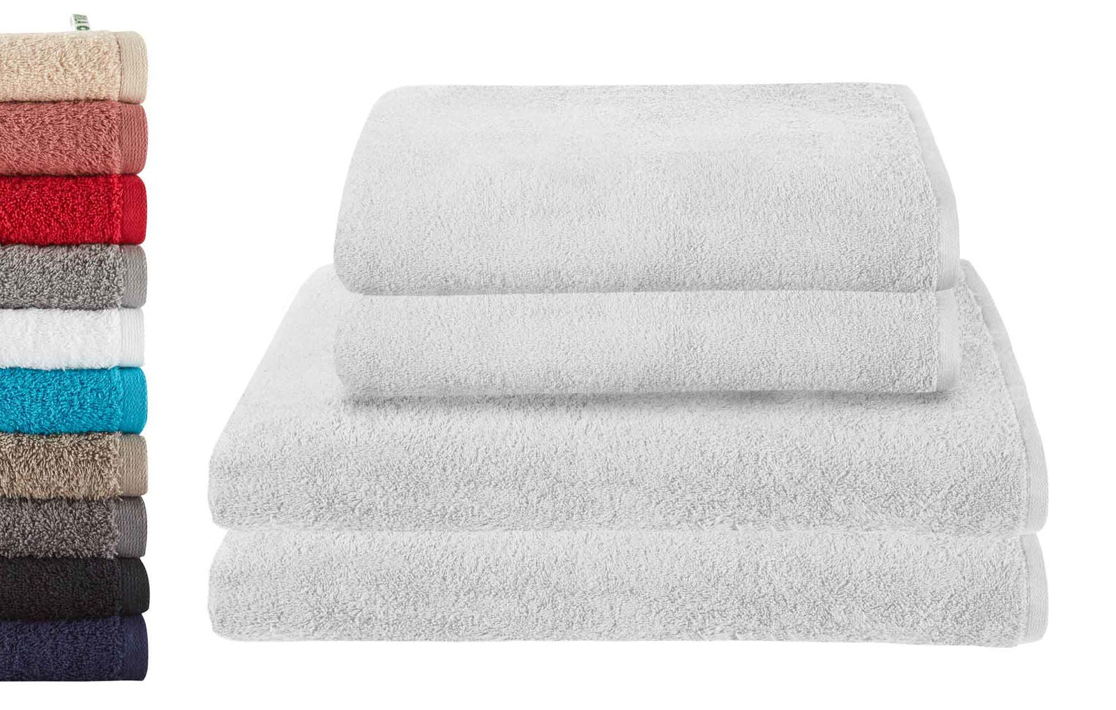4er Set 2 Badetücher BxL 70x140 cm 2 Saunatücher 100x150 cm  »Montreal« 100% Bio Baumwolle 500gr/m² Nachhaltig 2020103-4-4er