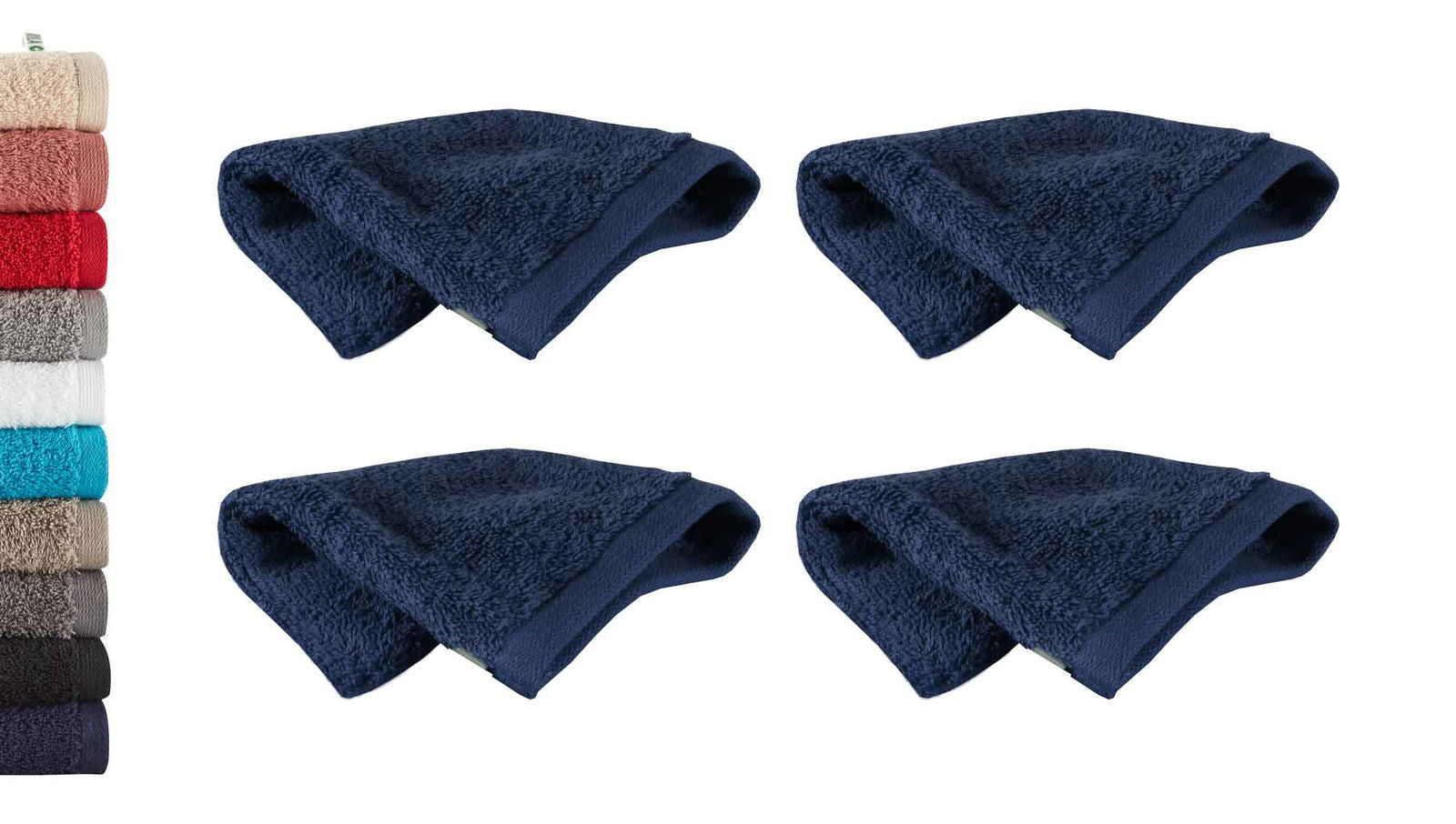 4er Set Waschhandschuhe Frottee »Montreal« 500 g/m² 100% Bio Baumwolle Made in Green 2020100-4er