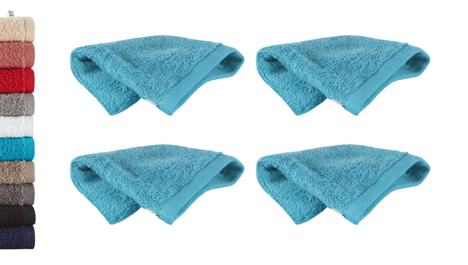 4er Set Waschhandschuhe Frottee »Montreal« 500 g/m² 100% Bio Baumwolle Made in Green 2020100-4er