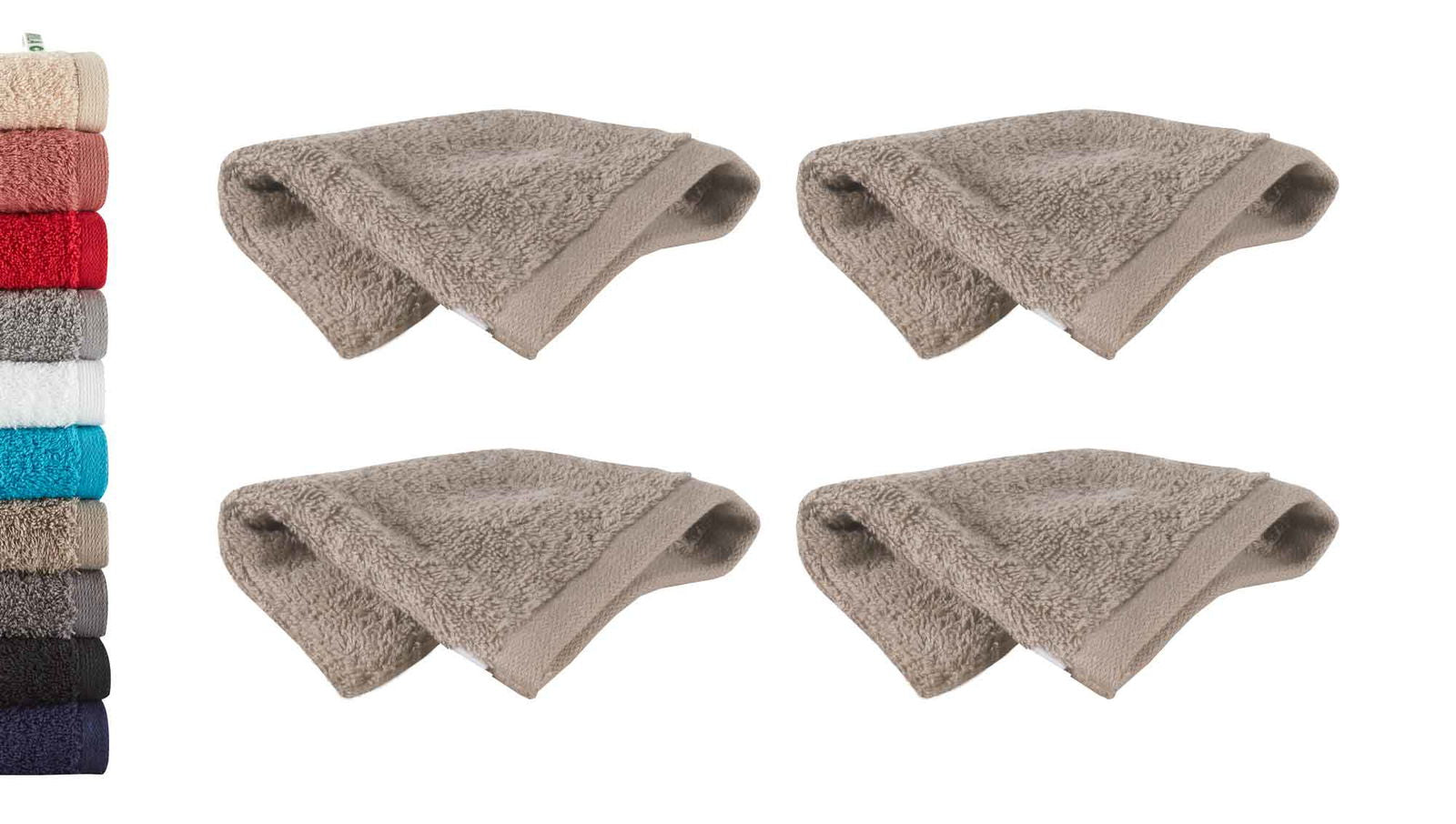 4er Set Waschhandschuhe Frottee »Montreal« 500 g/m² 100% Bio Baumwolle Made in Green 2020100-4er