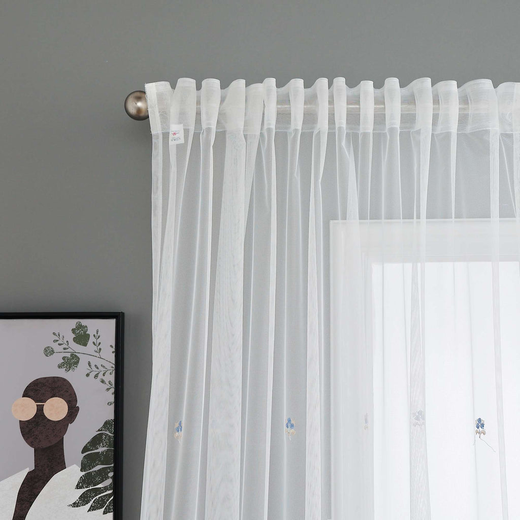Gardine Raschel Stickerei  Design  »Florenz« Multiband für Gardinenschiene und Gardinenstange Elegante Fensterdekoration 2023200