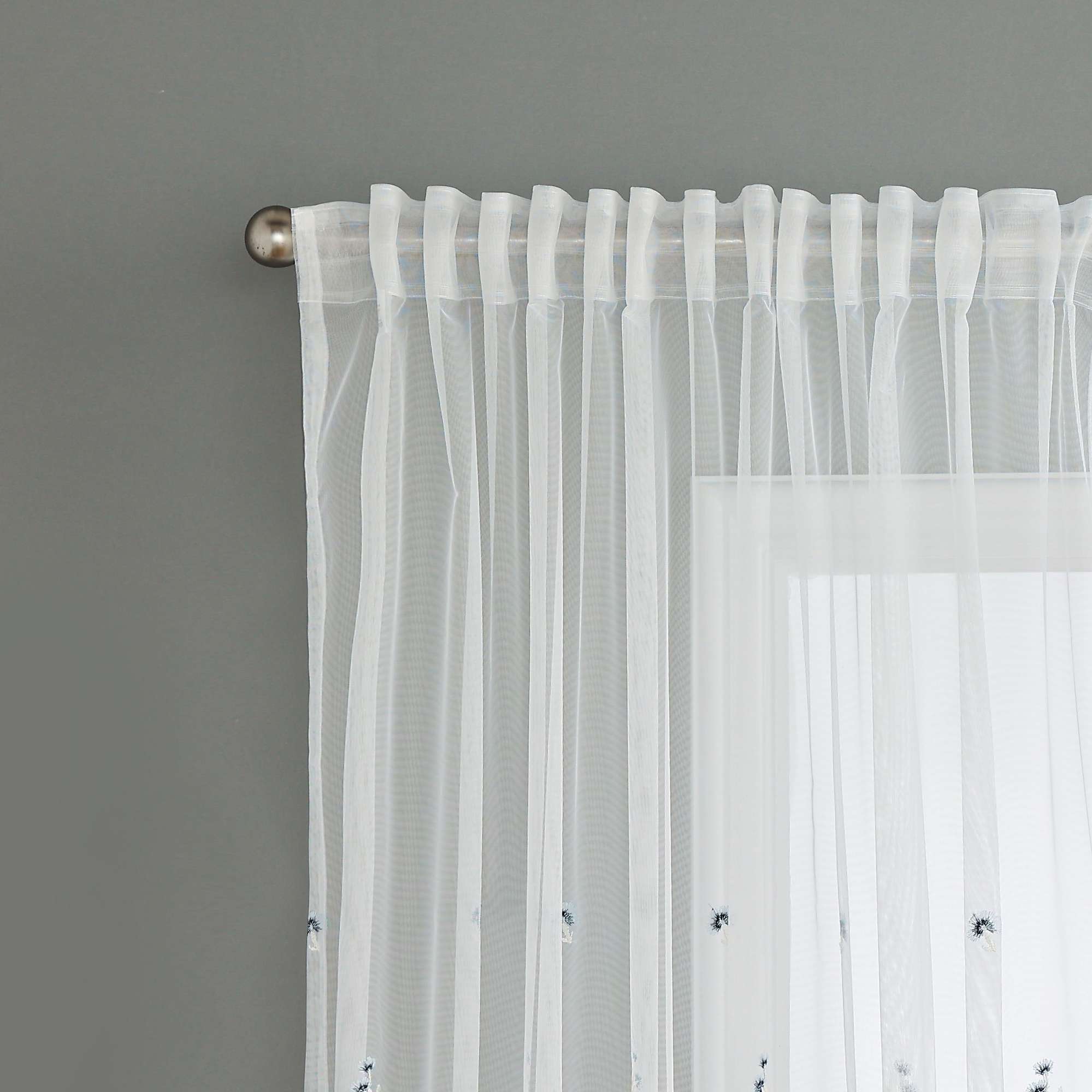 Gardine Raschel Stickerei  Design  »Florenz« Multiband für Gardinenschiene und Gardinenstange Elegante Fensterdekoration 2023200