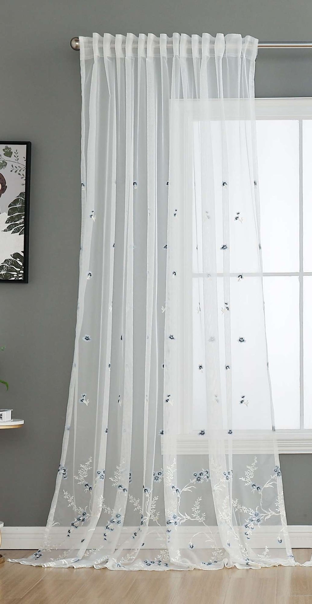 Gardine Raschel Stickerei  Design  »Florenz« Multiband für Gardinenschiene und Gardinenstange Elegante Fensterdekoration 2023200