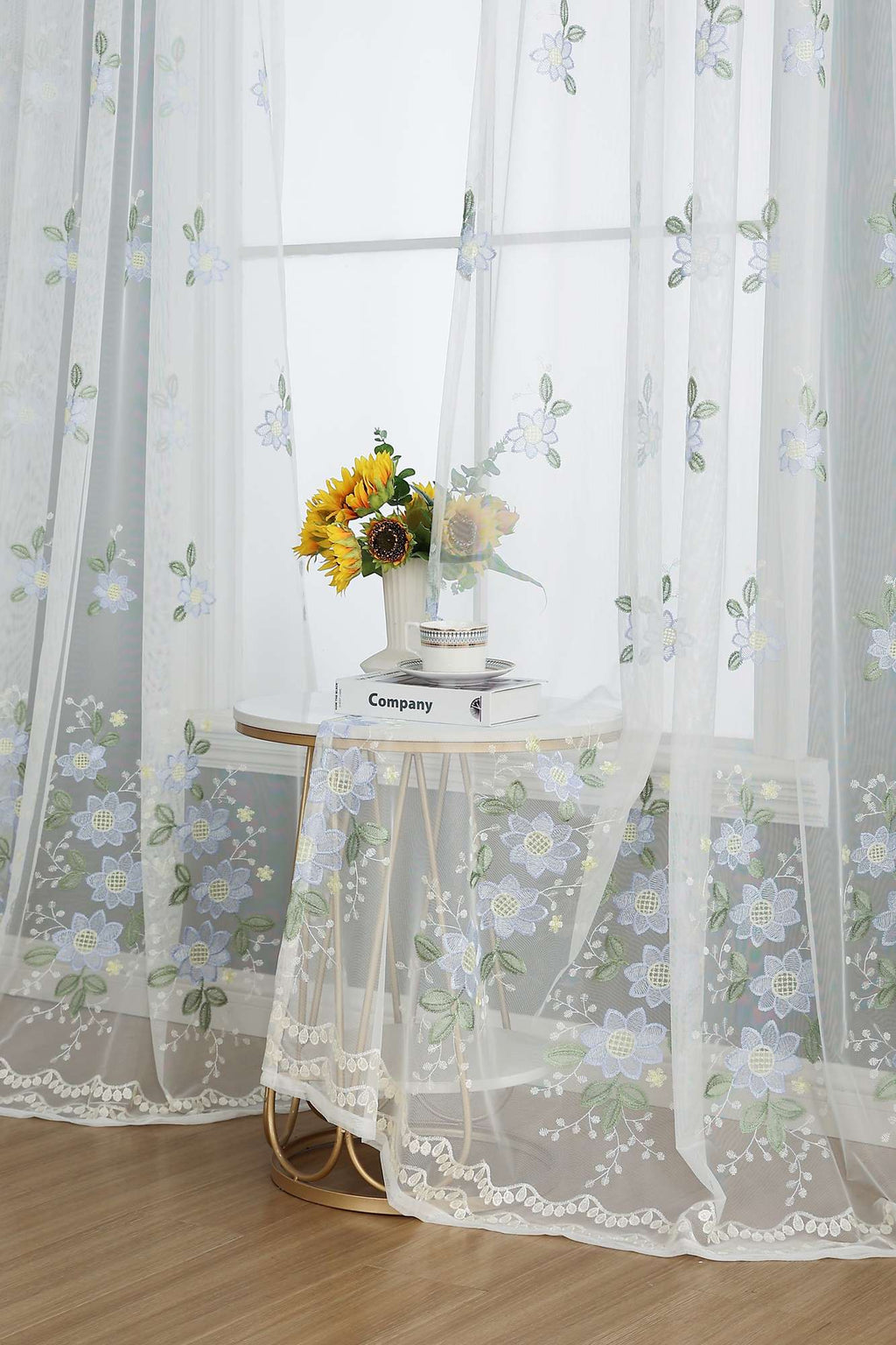 Gardine Raschel Stickerei  Design  »Florenz« Multiband für Gardinenschiene und Gardinenstange Elegante Fensterdekoration 2023200