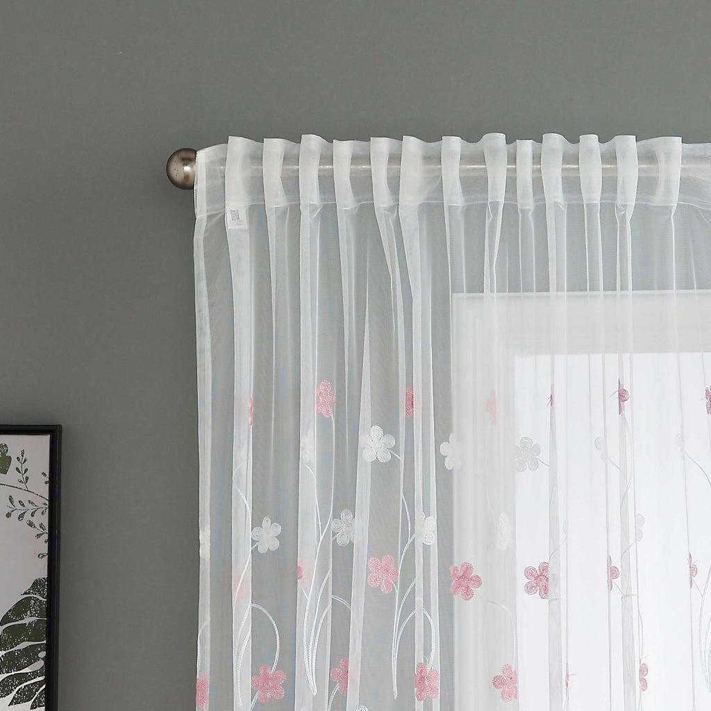 Gardine Raschel Stickerei  Design  »Florenz« Multiband für Gardinenschiene und Gardinenstange Elegante Fensterdekoration 2023200