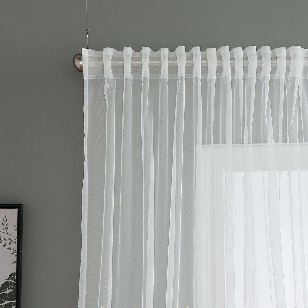 Gardine Raschel Stickerei  Design  »Florenz« Multiband für Gardinenschiene und Gardinenstange Elegante Fensterdekoration 2023200