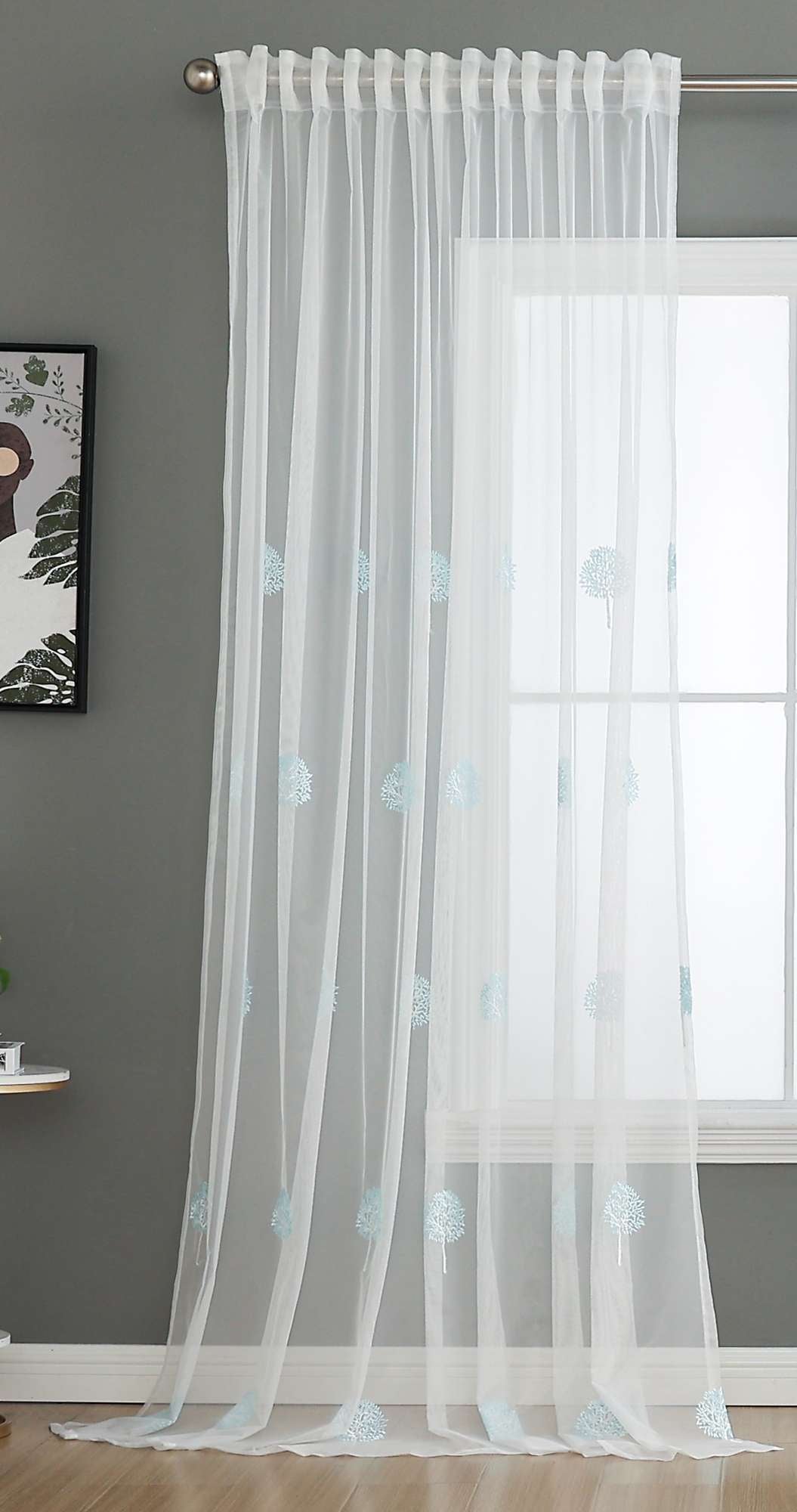 Gardine Raschel Stickerei  Design  »Florenz« Multiband für Gardinenschiene und Gardinenstange Elegante Fensterdekoration 2023200