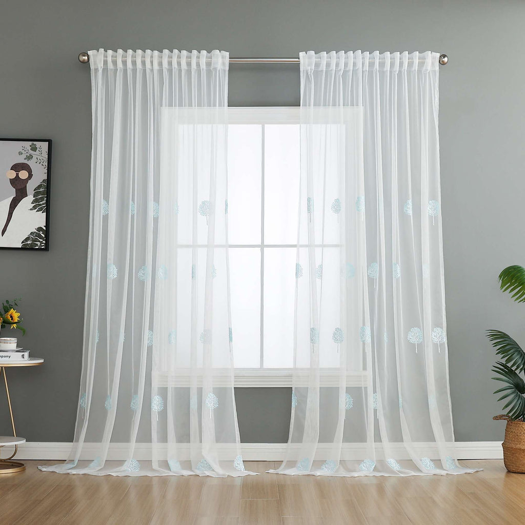 Gardine Raschel Stickerei  Design  »Florenz« Multiband für Gardinenschiene und Gardinenstange Elegante Fensterdekoration 2023200