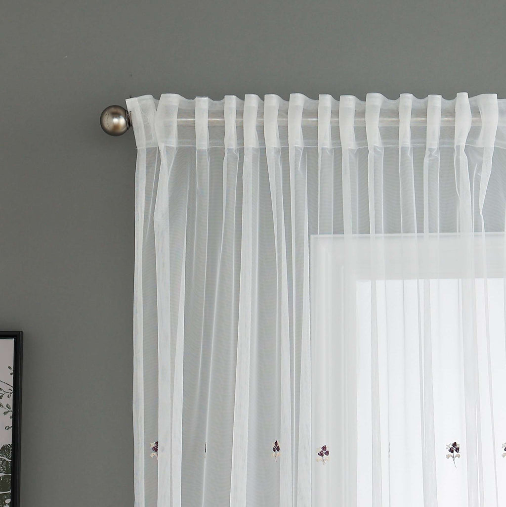 Gardine Raschel Stickerei  Design  »Florenz« Multiband für Gardinenschiene und Gardinenstange Elegante Fensterdekoration 2023200