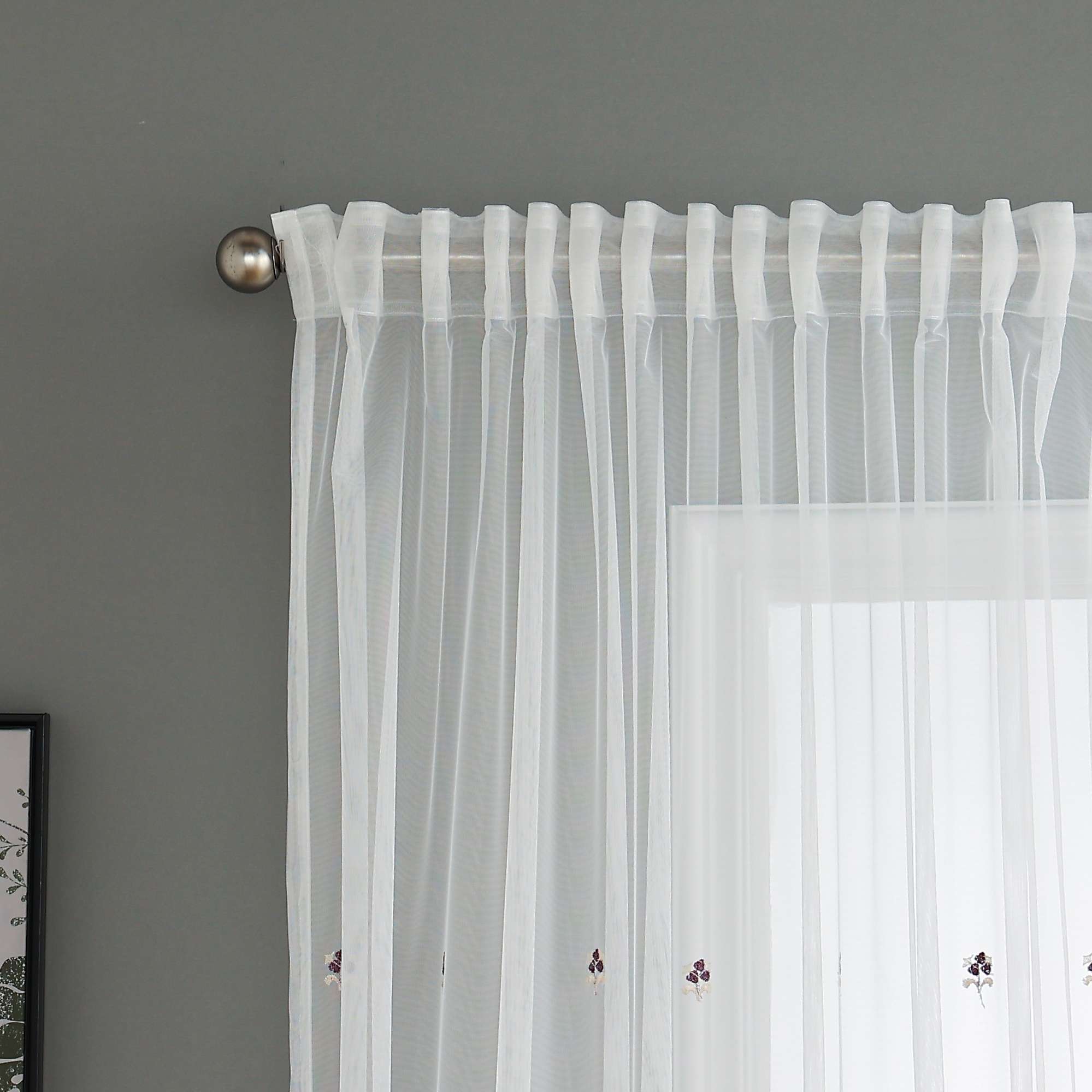 Gardine Raschel Stickerei  Design  »Florenz« Multiband für Gardinenschiene und Gardinenstange Elegante Fensterdekoration 2023200