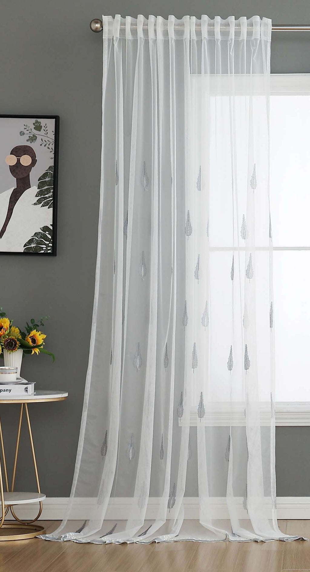 Gardine Raschel Stickerei  Design  »Florenz« Multiband für Gardinenschiene und Gardinenstange Elegante Fensterdekoration 2023200