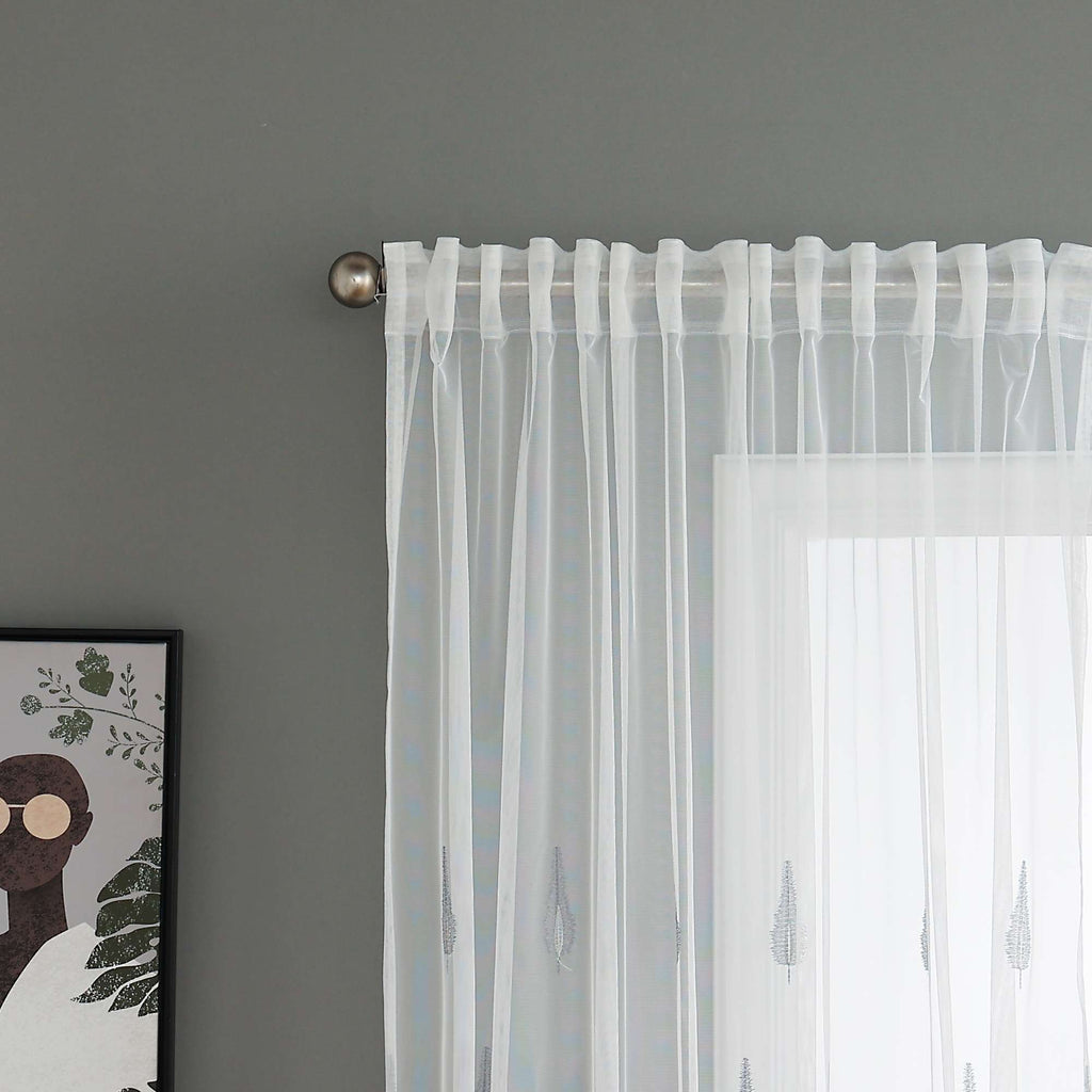 Gardine Raschel Stickerei  Design  »Florenz« Multiband für Gardinenschiene und Gardinenstange Elegante Fensterdekoration 2023200