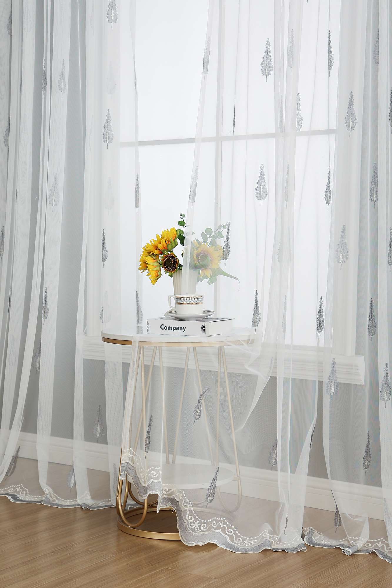 Gardine Raschel Stickerei  Design  »Florenz« Multiband für Gardinenschiene und Gardinenstange Elegante Fensterdekoration 2023200