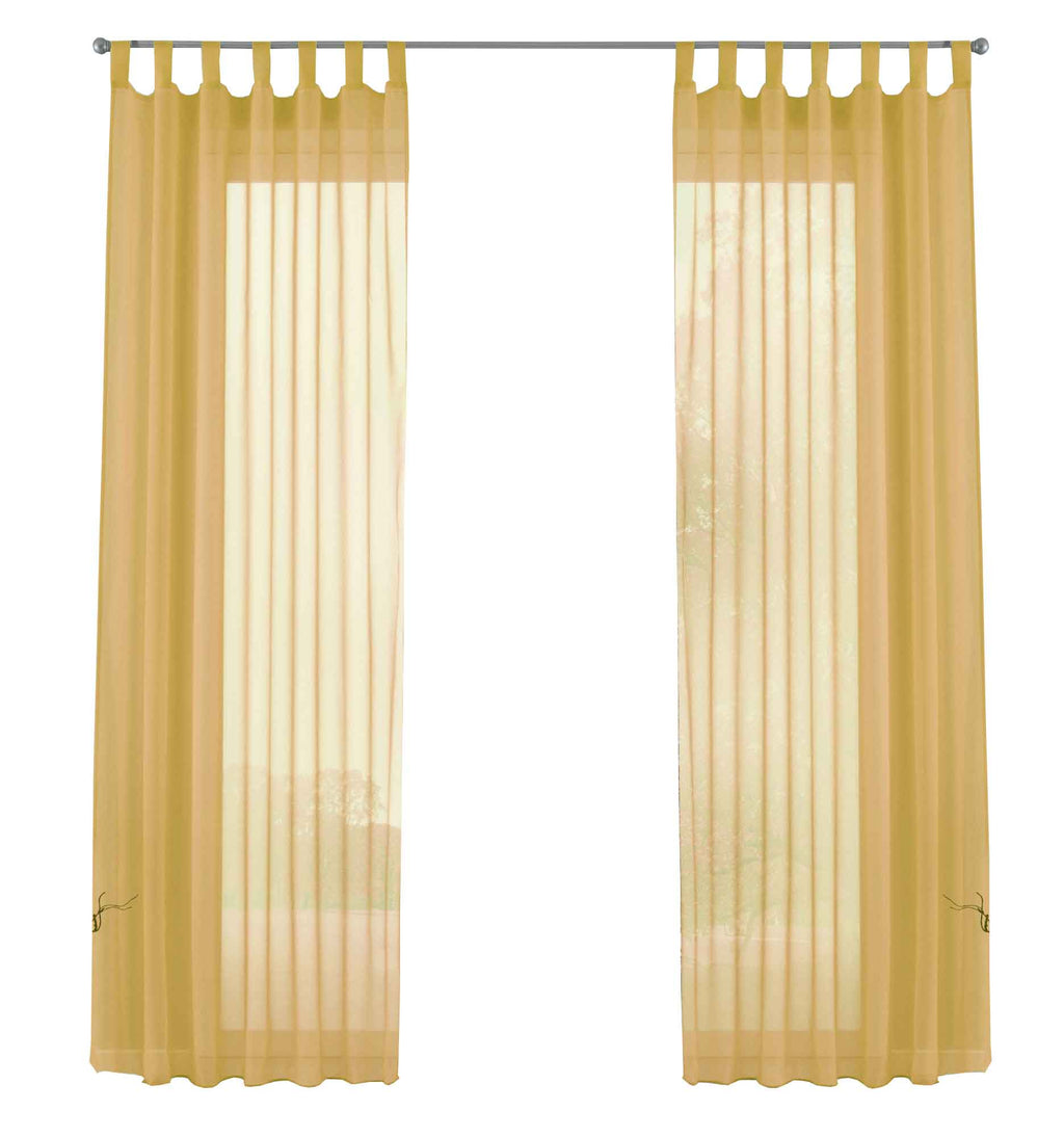 2er-Pack Gardinen Transparent Vorhang Set Wohnzimmer Voile Schlaufenschal mit Bleibandabschluß 61000CN