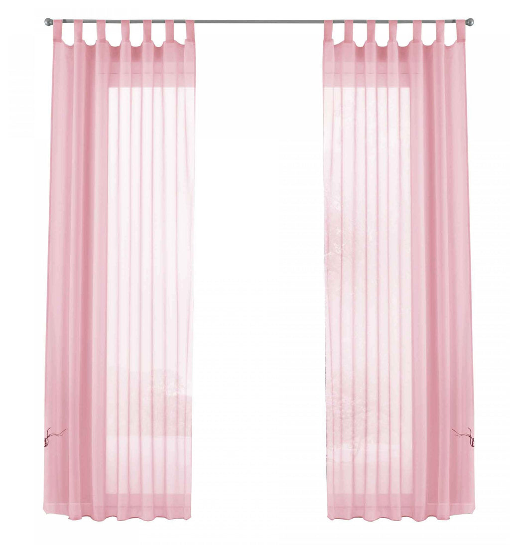 2er-Pack Gardinen Transparent Vorhang Set Wohnzimmer Voile Schlaufenschal mit Bleibandabschluß 61000CN