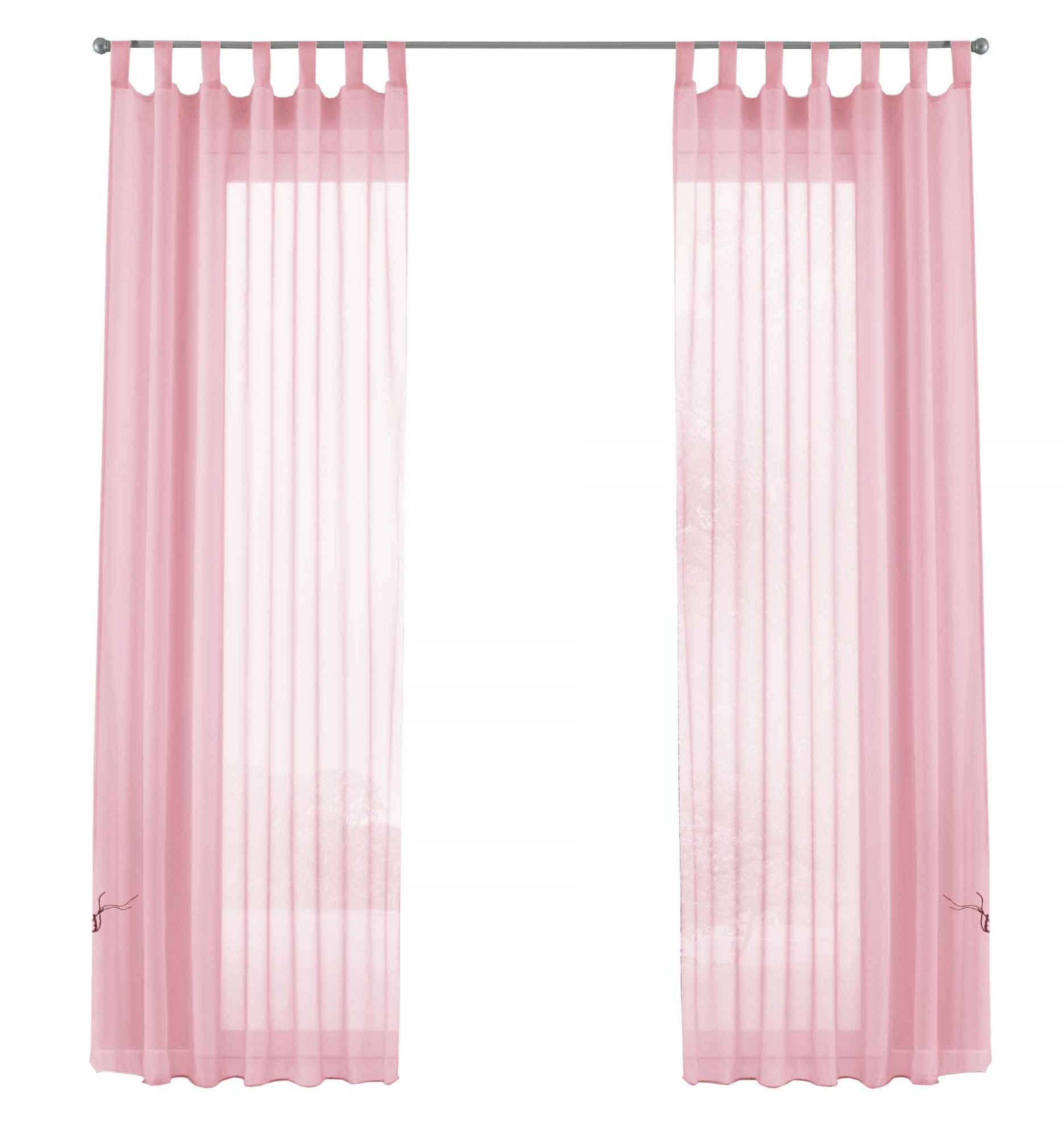 2er-Pack Gardinen Transparent Vorhang Set Wohnzimmer Voile Schlaufenschal mit Bleibandabschluß 61000CN