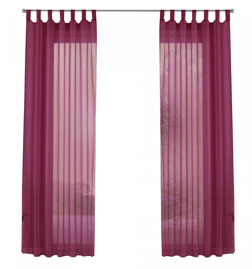 2er-Pack Gardinen Transparent Vorhang Set Wohnzimmer Voile Schlaufenschal mit Bleibandabschluß 61000CN