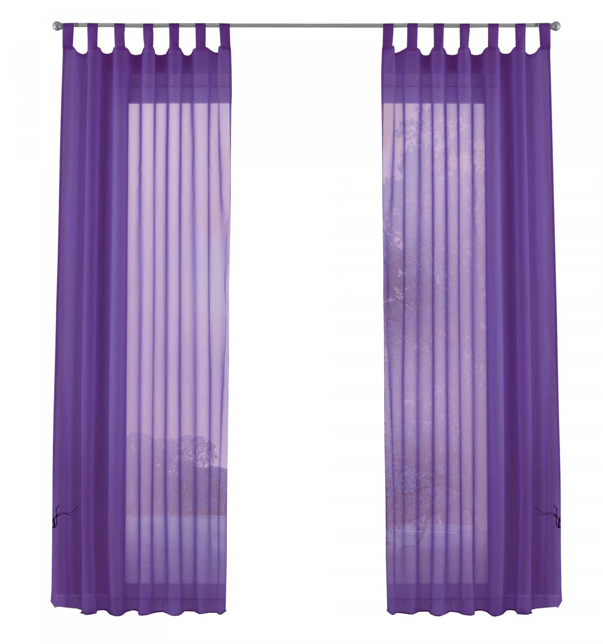 2er-Pack Gardinen Transparent Vorhang Set Wohnzimmer Voile Schlaufenschal mit Bleibandabschluß 61000CN