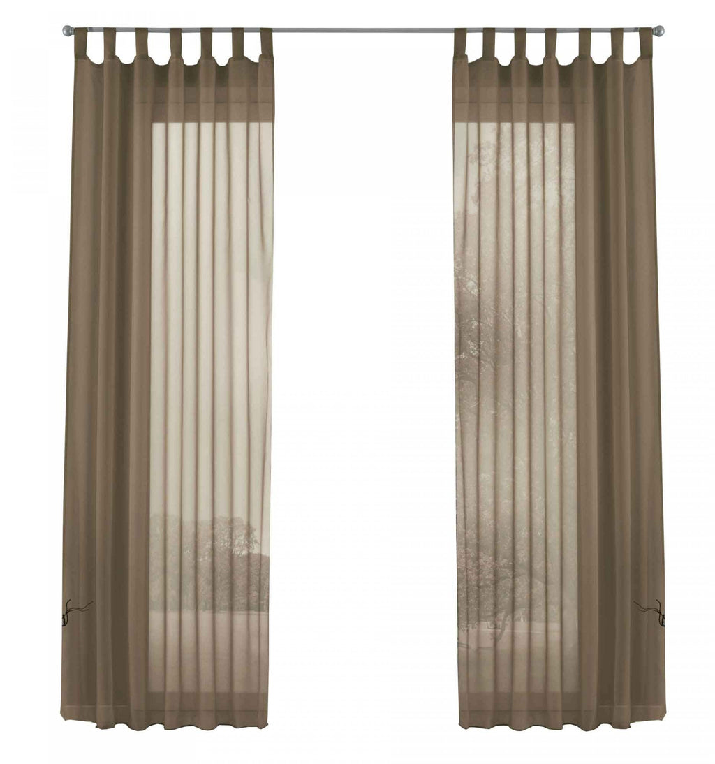 2er-Pack Gardinen Transparent Vorhang Set Wohnzimmer Voile Schlaufenschal mit Bleibandabschluß 61000CN